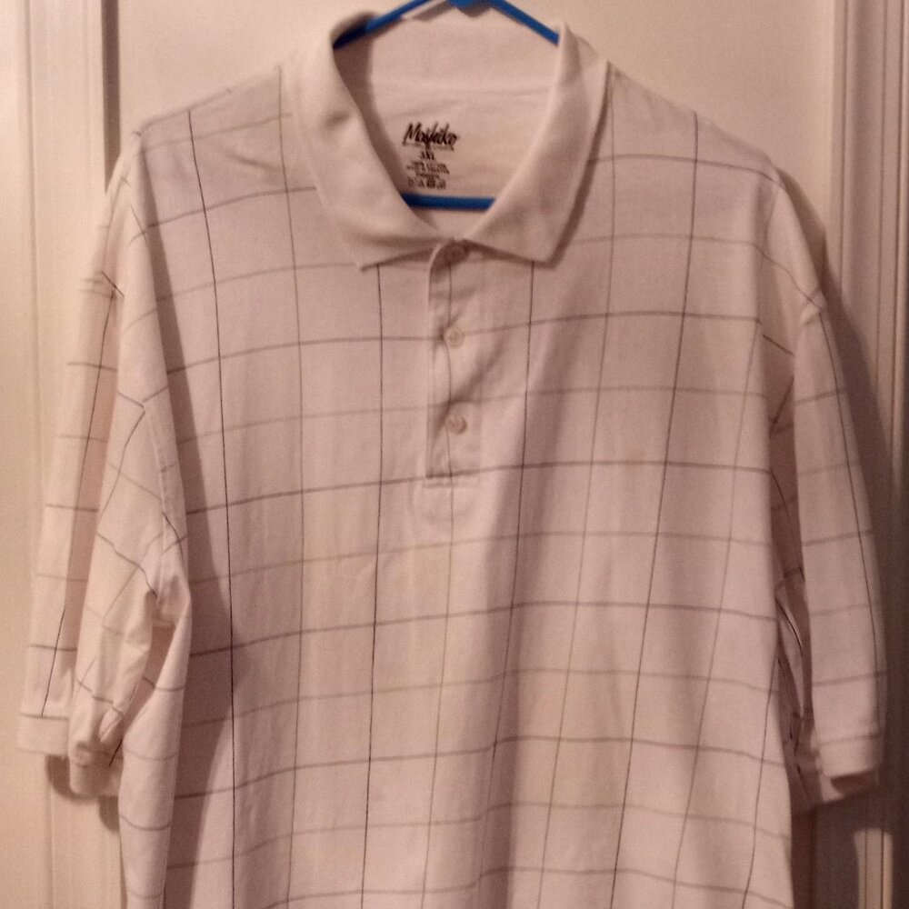 Pre-Owned Men’s White Moshiko Checkered Shirt (Sz 3XL)